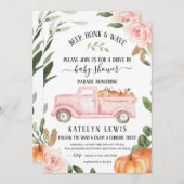 Drive by Pumpkin Girl Kinderdusche Einladung (Vorne/Hinten)