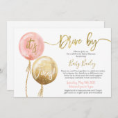 Drive by Twins Baby Dusche Einladung (Vorne/Hinten)