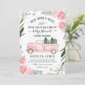 Drive By Winter Baby Dusche Einladung mit LKW (Stehend Vorderseite)