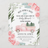 Drive By Winter Baby Dusche Einladung mit LKW (Vorne/Hinten)