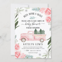 Drive By Winter Baby Dusche Einladung mit LKW