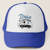 Drive Electric Blue Black Automobile Truckerkappe (Vorderseite)