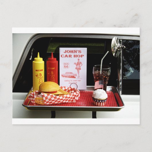 Drive-in der 1950er-Jahre Postkarte (Vorderseite)