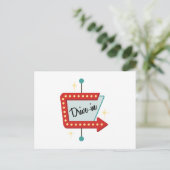 Drive-In-Schild Postkarte (Stehend Vorderseite)