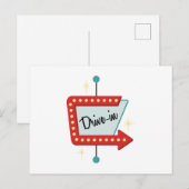 Drive-In-Schild Postkarte (Vorne/Hinten)