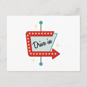 Drive-In-Schild Postkarte