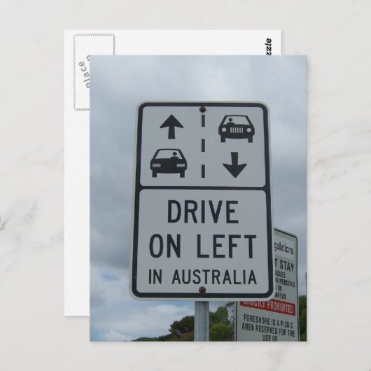 Drive On Verlassen in Australien-Zeichen Postkarte (Vorne/Hinten)