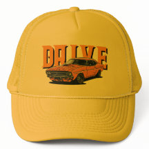 DRIVE – Orange Vintage Car Cap