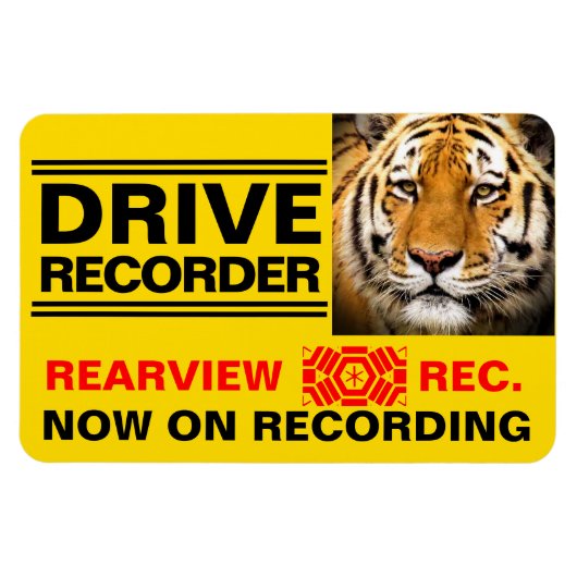 DRIVE RECORDER Warnschild (Tiger) Magnet (Horizontal)