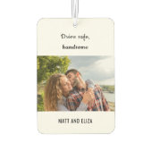 Drive Safe Boyfriend Couple Photo Car Autolufterfrischer (Rückseite)