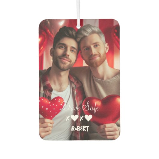 Drive Safe Gay Couple Liebe | Benutzerdefiniertes Autolufterfrischer (Vorderseite)
