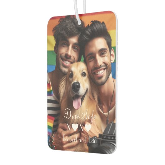 Drive Safe Gay Couple Liebe | Benutzerdefiniertes Autolufterfrischer (Links)