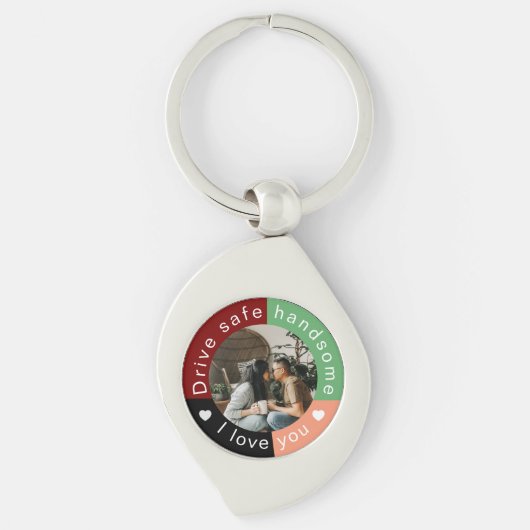 Drive Safe Handsome Custom  Photo Valentine's Day Schlüsselanhänger (Vorderseite)