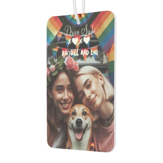 Drive Safe Lesbian Couple Liebe | Benutzerdefinier Autolufterfrischer (Links)