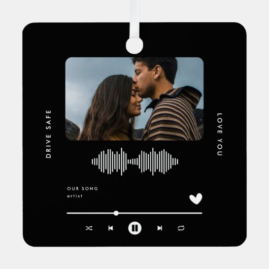 Drive Safe Music Player Foto Car Ornament Aus Metall (Vorderseite)