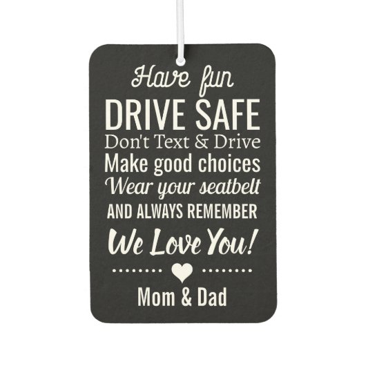 Drive Safe Reminder for Son/Daughter Custom Photo Autolufterfrischer (Vorderseite)