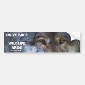 DRIVE SAFE WILDLIFE GRAY WOLF Autoaufkleber (Vorne)