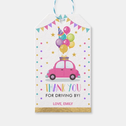 Drive Through Girl Birthday Sweet Leckereien Gefal Geschenkanhänger (Vorderseite)