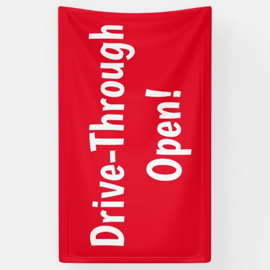 Drive Through Open! Banner (Vertikal)