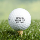 'Drive with Courage, Putt with Peace' Christlich Golfball (Insitu T-Shirt)