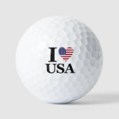 Drive with Pride: "I ❤️ USA" Golf Balls Golfball (Vorderseite)