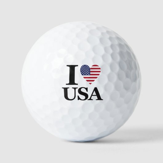 Drive with Pride: "I ❤️ USA" Golf Balls Golfball (Vorderseite)
