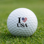 Drive with Pride: "I ❤️ USA" Golf Balls Golfball
