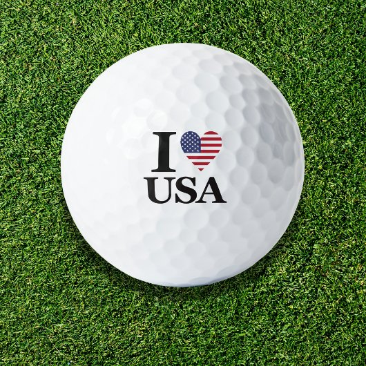 Drive with Pride: "I ❤️ USA" Golf Balls Golfball