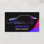 Driver Metallic Car Black lila Neon Auto Visitenkarte (Vorderseite)