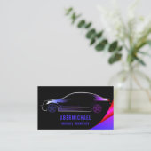 Driver Metallic Car Black Lux Auto Visitenkarte (Stehend Vorderseite)