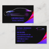 Driver Metallic Car Black Lux Auto Visitenkarte (Vorne/Hinten)