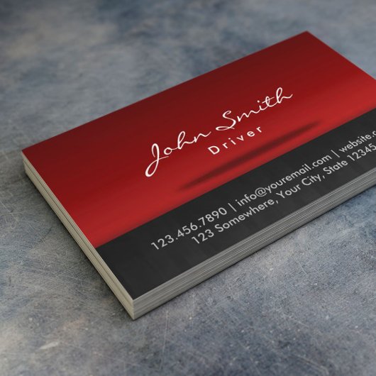 Driver Stylish Red Bühne Beruflich Visitenkarte