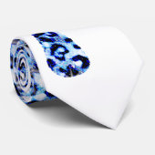 Driving Blue Cheetah Glitzern Neck Tie Krawatte (Gerollt)