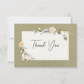 Driving Boho Floral Frame Sage Danke Karte (Vorderseite)