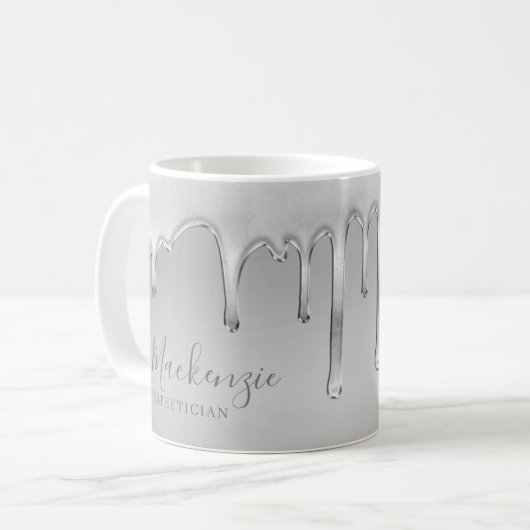 Driving Chrome Liquid Metal Monogram Kaffeetasse (Vorderseite Links)