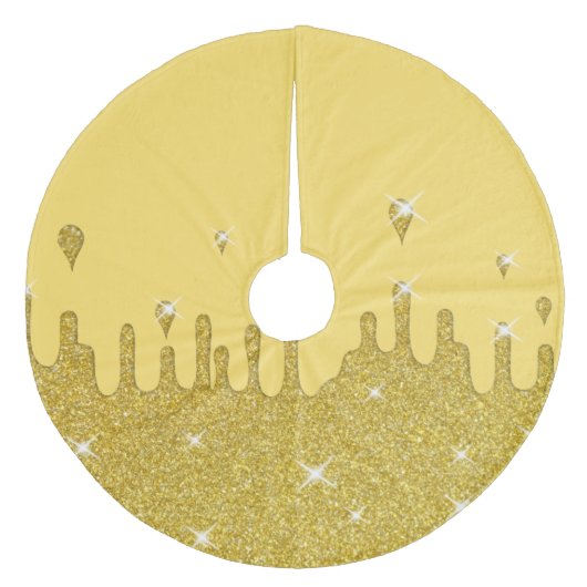 Driving Gold Glitzer Effect & Glitzern Fleece Weihnachtsbaumdecke (Vorderseite)