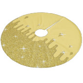 Driving Gold Glitzer Effect & Glitzern Fleece Weihnachtsbaumdecke (Schrägansicht)
