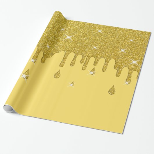 Driving Gold Glitzer Effect & Glitzern Geschenkpapier (Ungerollt)