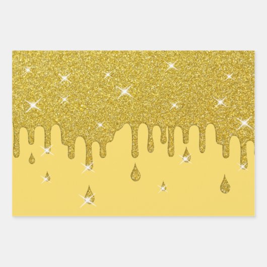 Driving Gold Glitzer Effect & Glitzern Geschenkpapier Set (Vorderseite)