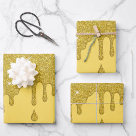 Driving Gold Glitzer Effect & Glitzern Geschenkpapier Set