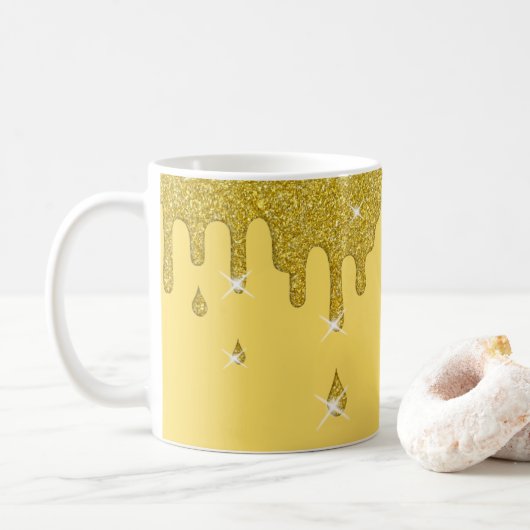 Driving Gold Glitzer Effect & Glitzern Kaffeetasse (Mit Donut)
