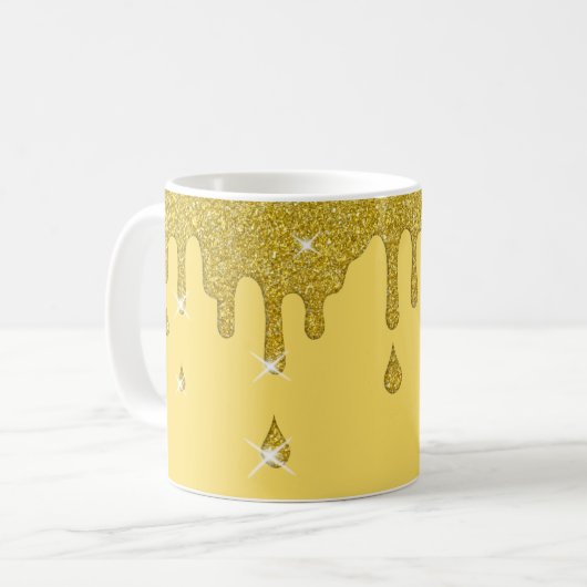 Driving Gold Glitzer Effect & Glitzern Kaffeetasse (Vorderseite Links)