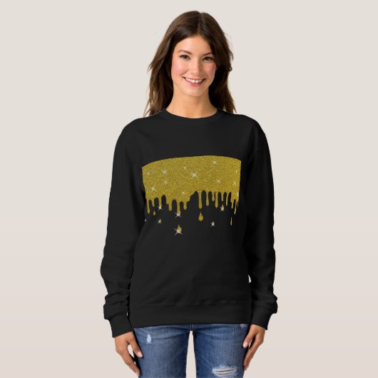 Driving Gold Glitzer Effect & Glitzern Sweatshirt (Vorne ganz)
