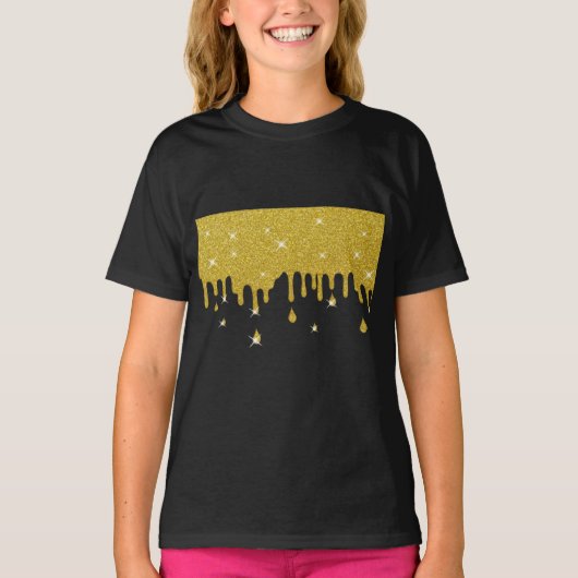 Driving Gold Glitzer Effect & Glitzern T-Shirt (Vorderseite)
