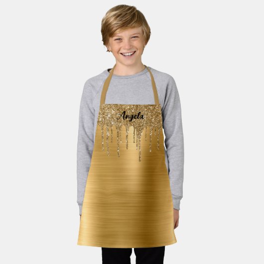 Driving Gold Glitzer Glam Personalisiert S Schürze (Getragen)