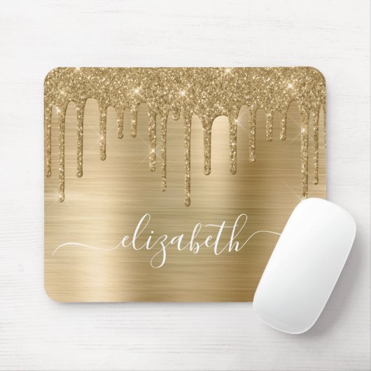 Driving Gold Glitzer Monogram Mouse Pad Mousepad (Mit Mouse)