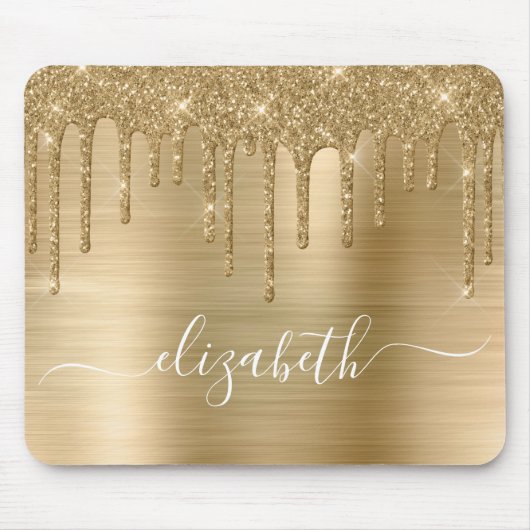 Driving Gold Glitzer Monogram Mouse Pad Mousepad (Vorne)