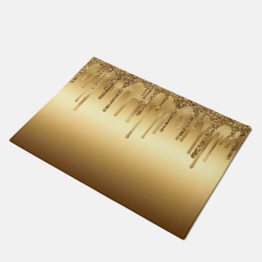 Driving Gold Paint Glitzer Accelerator Funkelnd Fußmatte (Schrägansicht)