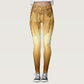 Driving Gold Paint Glitzer Accelerator Funkelnd Leggings (Vorderseite)