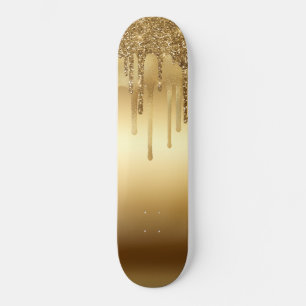 Driving Gold Paint Glitzer Accelerator Funkelnd Skateboard